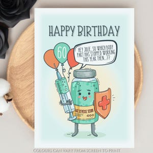 Personalised Funny Old Age Birthday Card Comical Joke about getting Old Greeting Card Body Parts Stopped Working Pun
