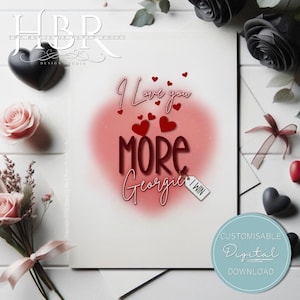 DOWNLOAD DIGITAL Cartão de felicitações personalizado Eu te amo mais Eu ganho Cartão de aniversário versátil Cartão engraçado de dia dos namorados Aniversário romântico