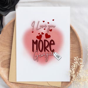 Cartão de felicitações personalizado Eu te amo mais Eu ganho Cartão de aniversário versátil Cartão engraçado de dia dos namorados Cartão de aniversário romântico