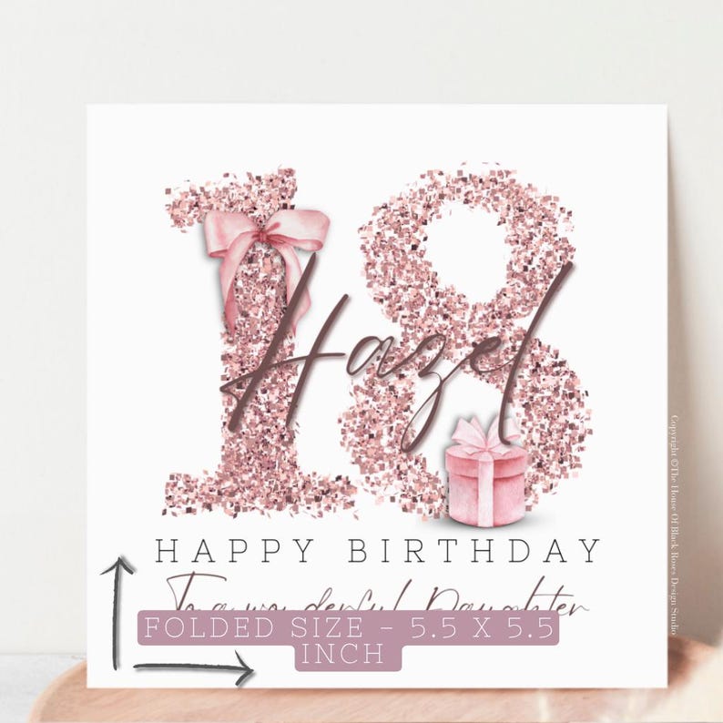 Personalised Daughter 18th Birthday Card, Daughter 18th Greeting Card ...
