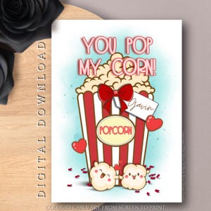 DOWNLOAD DIGITAL Cartão de felicitações personalizado You Pop my Corn Alternativa Cheesy Valentines Único Picante Doce Aniversário Fofo Amor Aniversário