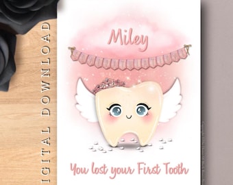 DIGITAL DOWNLOAD Personalised You Lost Your First Tooth Greeting Card ...
