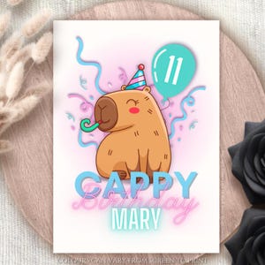 Personalisierte Capybara Geburtstagskarte Cappy Geburtstag Grußkarte Tier Kindergeburtstag Lustig Humor Geburtstags-Wortspiel-Karte Lustige Geburtstagskarte