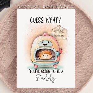 DIGITALER DOWNLOAD Personalisierte Guess What you're Going to be a Bun in the Oven Grußkarte Wir haben eine Babyankündigungskarte