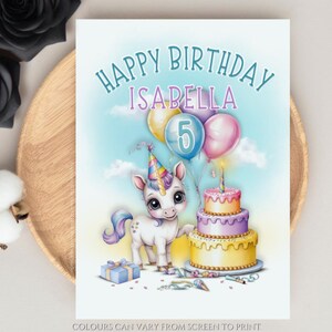 Personalisierte Einhorn-Geburtstags-Party Einladung, Girlie verzauberte Feier Geburtstag Kinder einladen, magische Fantasieparty