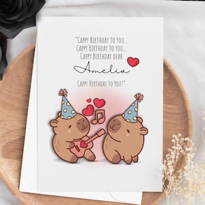 Personalisierter Cappy Geburtstag für Sie Geburtstagskarte Capy Geburtstagsgruß Karte Niedliche Capybara Gefühlskarte Spaß Party Capybara Postkarte