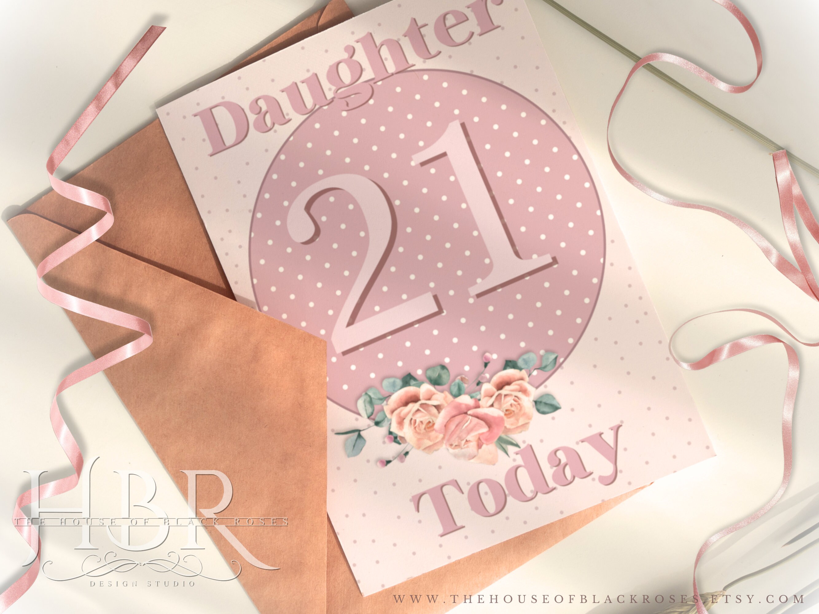21st Birthday Card Printable Daughter Card Polka Dots - Etsy