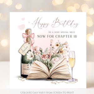 Personalised Book Lover Birthday Card - Next Chapter Birthday Card – Bookish Gift for Her - Bookworm Birthday Card - Now for Chapter 21