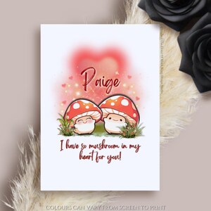 Personalisierte I Have So Pilz in meinem Herzen für Dich Karte - Niedliche Kawaii Jubiläums Karte, Skurrile Liebe Pilze Valentinstag Karte