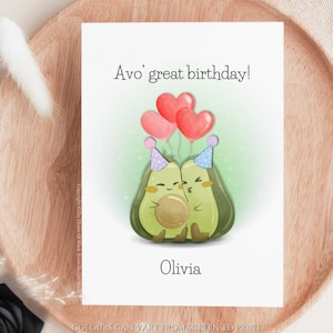 Personalisierte Avo Große Geburtstags-Gruß-Karte Avocado-Liebhaber-Geburtstags-Karte Essen Themed Sentiment Card