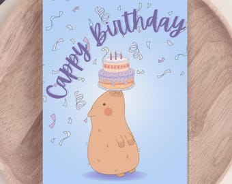 DIGITALER DOWNLOAD Capy Geburtstag Fun Pun Capybara Geburtstagskarte Cappy Geburtstagsgruß Karte Geburtstagslustiges Gefühl Karte Geburtstagskarte Druckbare Karte
