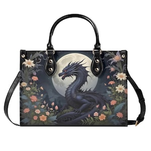 Dragon Bag Crossbody Purse Cute Handbags Shoulder Bag Vegan Leather Strap Goth Bag, Hippies Boho Gift