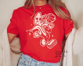 Retro Vintage Corn With Basketball Graphic Tee