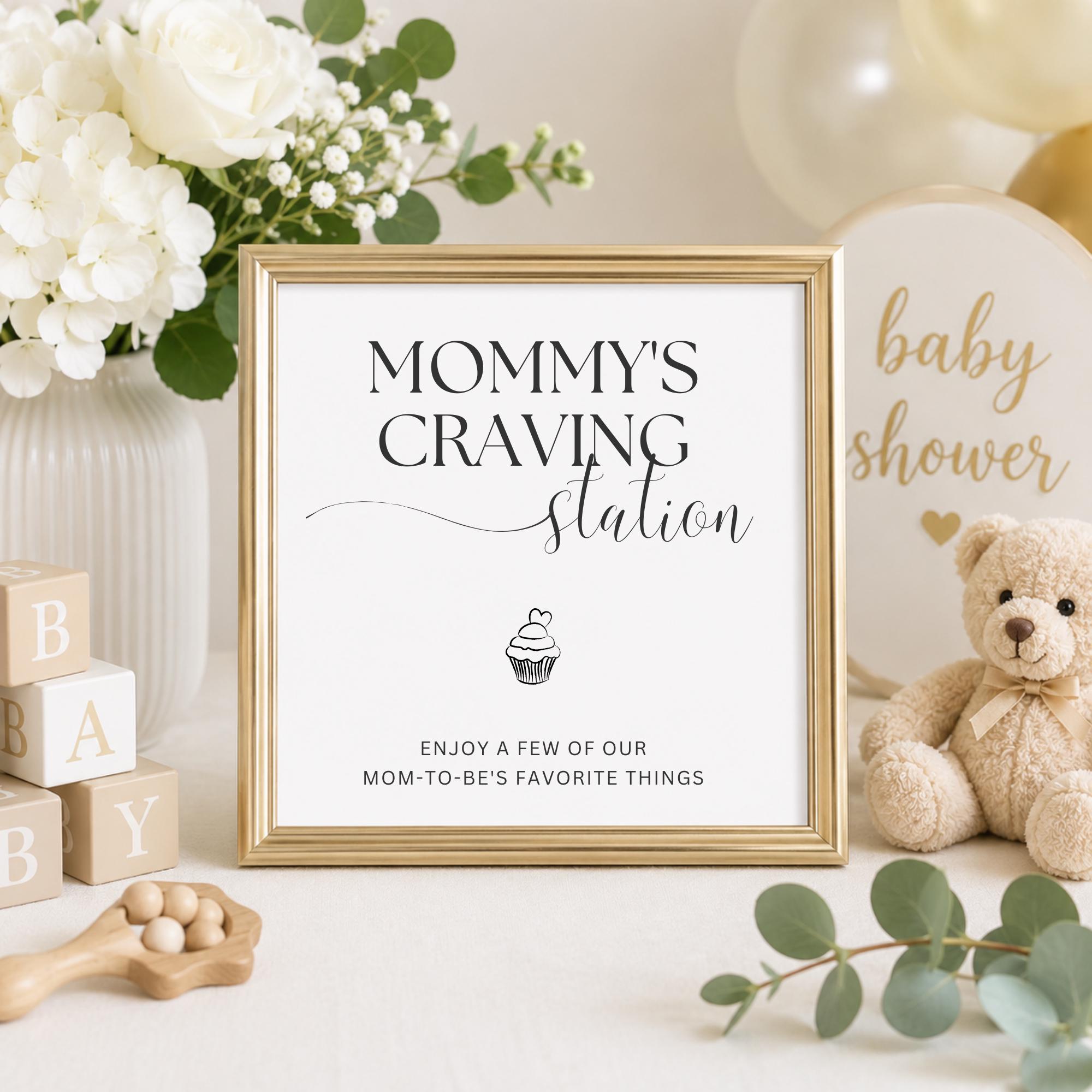 Minimalist Mommy's Craving Station Sign | Baby Shower Sign | Food Table ...