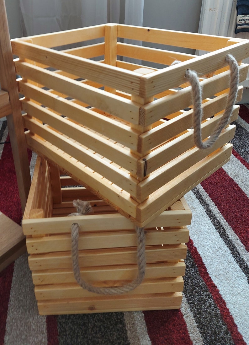 Wooden Storage Box, Wooden Crate, Storage Crate, Storage Box, Storage Basket, Home Storage, Home
