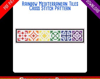 Rainbow Mediterranean Tiles Cross-stich Pattern