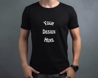 Gildan 5000 Mockup, Men's BLACK T-shirt Mockup, High-Quality Mens Shirt Mockup, Tshirt mockup