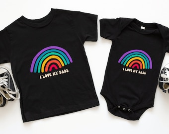 Adorable LGBTQ Baby Gift: "I Love My Dads" T-Shirt for Proud Parents