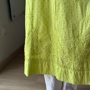 Handmade Chikankari Kurta Set: Dobby Cotton Kurti with Lycra Pants