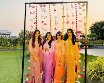 Chikankari 3-Piece Suit: Georgette Kurta, Sharara & Chiffon Dupatta