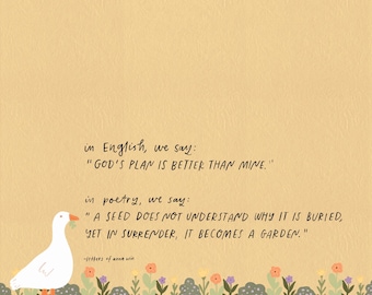 Christian Garden Quote Print: Trusting God, Anna Win (Digital Prints A4/Square