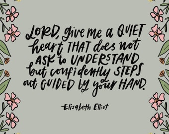 Elisabeth Elliot Quote Print: Inspirational Square/A4 Digital Art