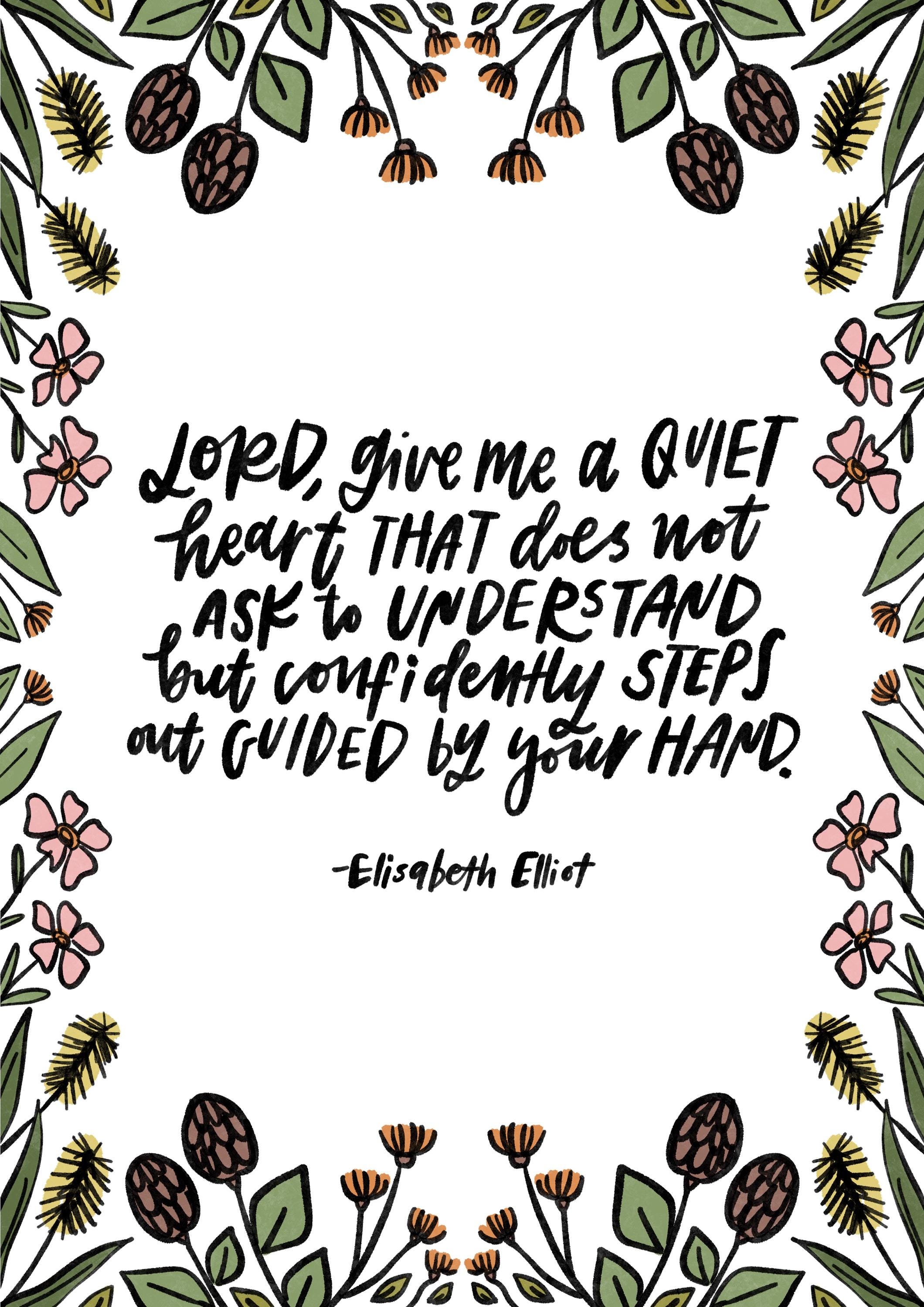 Elisabeth Elliot Quote Print: Inspirational Square/a4 Digital Art - Etsy