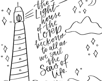 Lighthouse colouring page