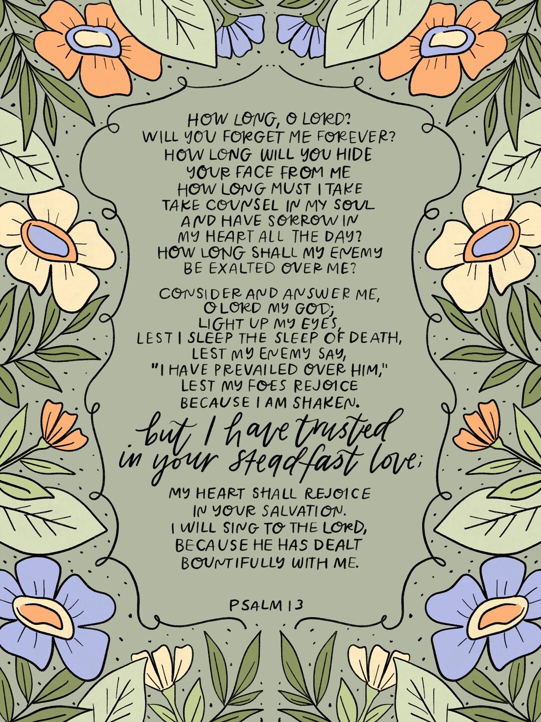 Psalm 13 Print - Etsy