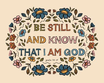 Be still Print and Colouring-in sheet - digital prints