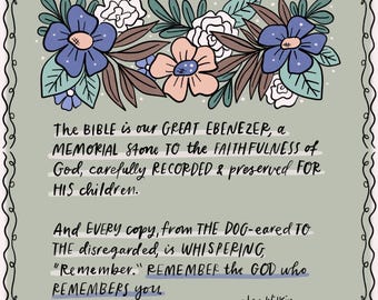 Jen Wilkin Quote Print: Ebenezer Floral Square (Digital Print)