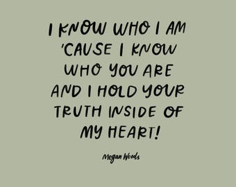 Truth Lyrics Print: Christian Quote Portrait Art (Digital Download)