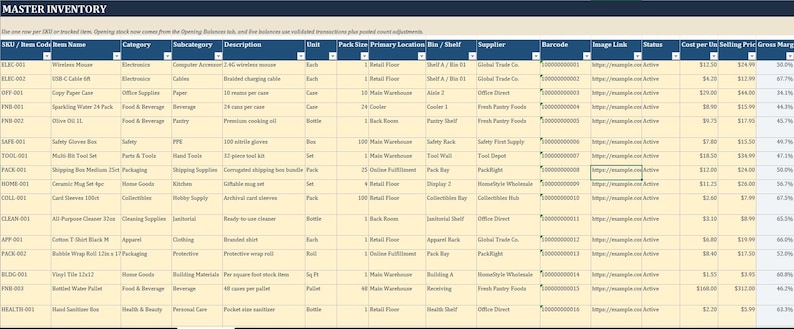 Universal Inventory Tracker Spreadsheet for Excel & Google Sheets ...