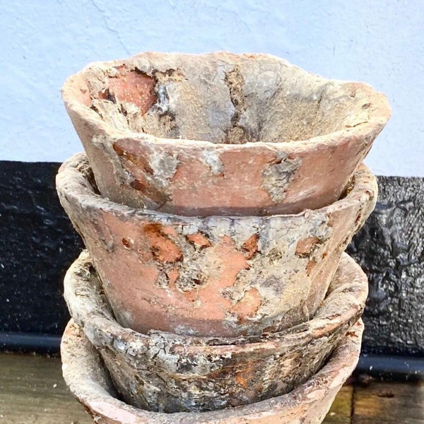 Anciens pots en résine, Français du XIXe siècle, pinceaux de fleurs en terre cuite décor de pots de sève récupérés - cette liste est pour 1 pot