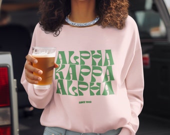 AKA Sweatshirt Alpha Kappa Alpha Sorority Sweatshirt Pink Green AKA Sweatshirt AKA Gift Aka Graduation Aka Alumni Member Sweater