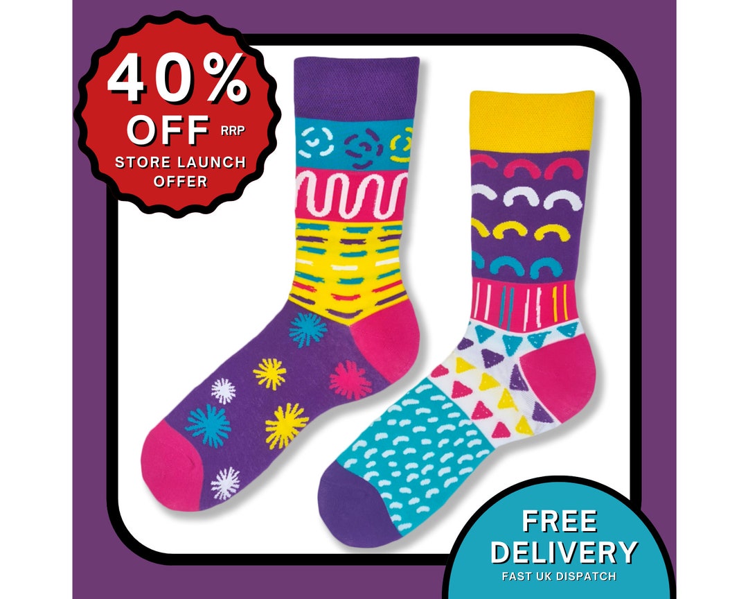 Doodle Odd Socks Happy Funky Mismatched Socks Novelty Gift Socks