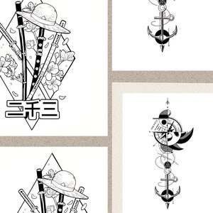 Dotwork Zoro One Piece Tattoo Idea  BlackInk