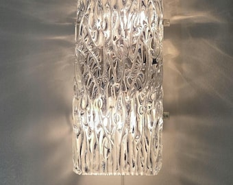MCM Kalmar Franken Wave Austria Ice glass 1960s wall lamp sconces Mid Century Modern Ice glass sconces