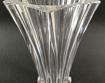 Free Shipping! Ludwig Moser Bohemia Crystal Vase Art Deco H: 27 cm Etched signature Bohemia Bohemian Glass Art RARE