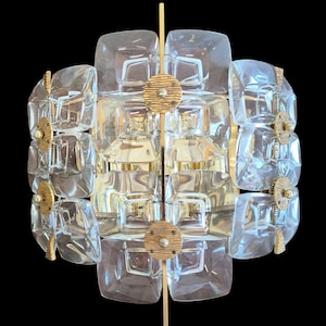 Free Shipping! Mid Century Modern Wall Light Palwa Palm & Walter Jewel Sconce Glass 1960s 60s RARE Brutalist RARE