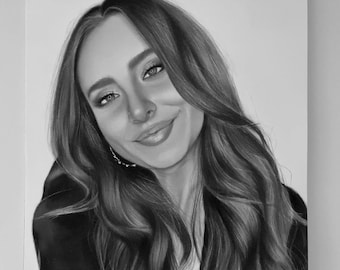 100% Custom Hand-Drawn Portrait from Photo