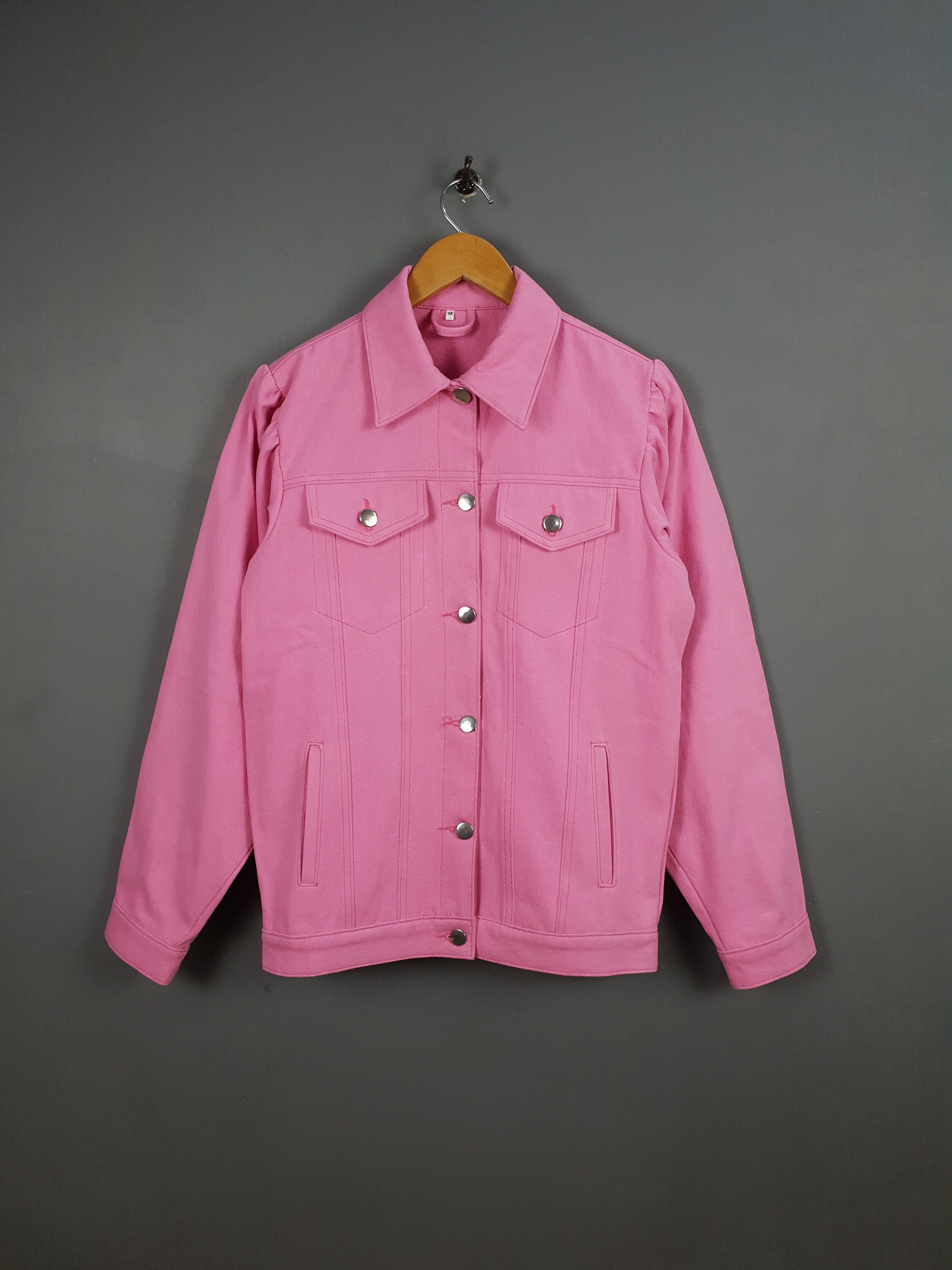 Pink colour clearance denim jacket