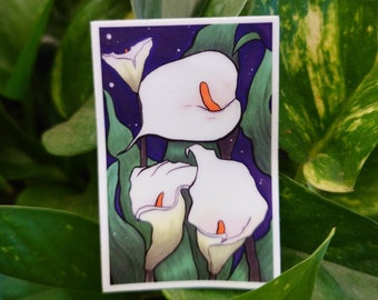 White Calla Lily Vinyl Sticker