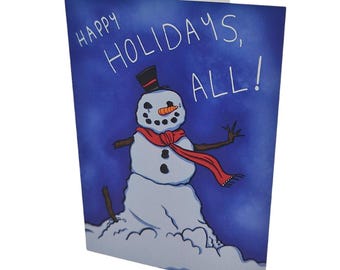 Snowman Happy Holidays Greeting Card