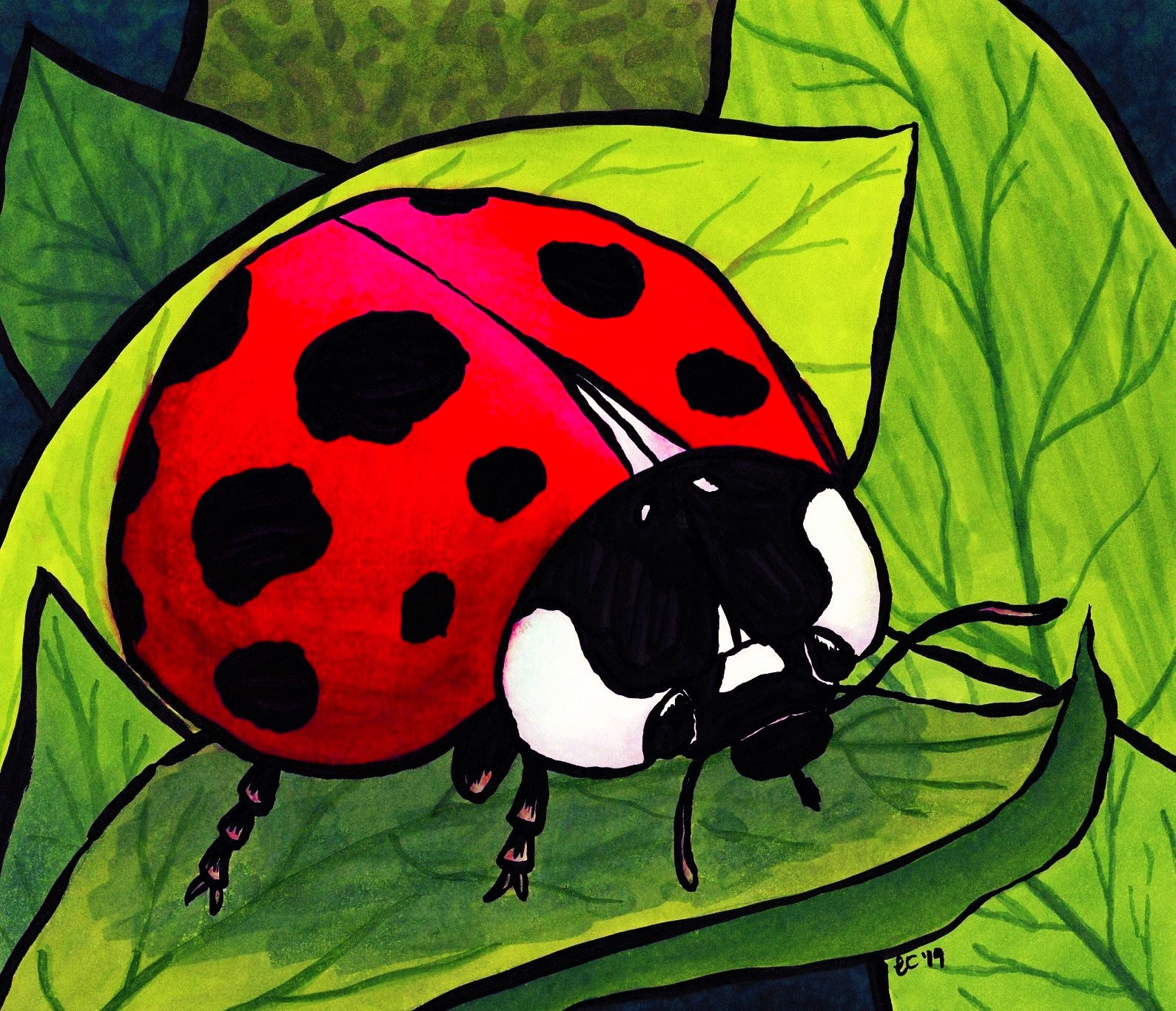 Red Ladybug Beetle Art Print - Etsy