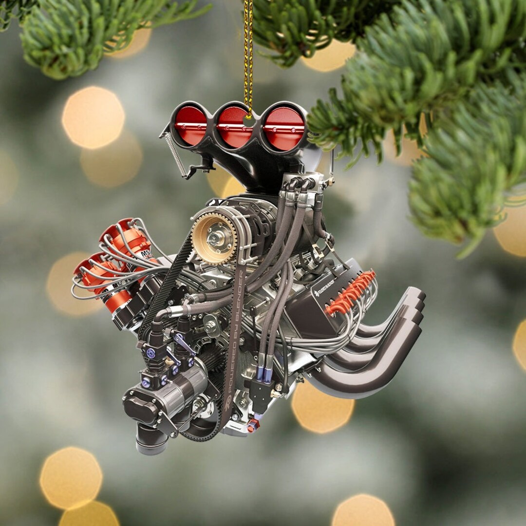Dragster V8 Engine Drag Racing Ornament Christmas Gift for Etsy UK