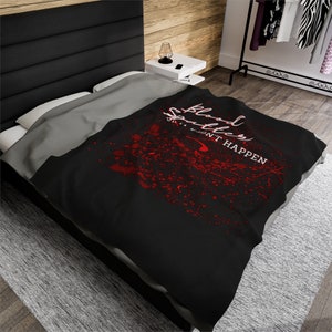 Blood Spatter Velveteen Plush Blanket; Cozy and Soft Creepy Snuggles for the Horror and True Crime Fan