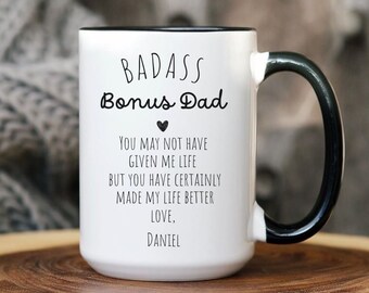 Personalized Stepdad Father's Day gifts, Father's Day Gifts From Kids, Funny Gifts for Stepfather, Bonus Dad Mug, Funny Stepdad Gift