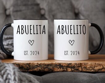 Abuela y abuelo Grandparent Baby Reveal Spanish Pregnancy Announcement Abuelitos Pregnancy anuncio de bebé Announcement Anuncio de embarazo