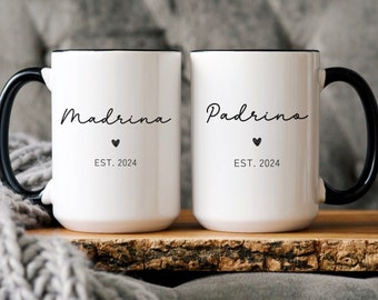 Padrinos proposal in spanish, Regalos Para Padrinos, Padrinos de Bautizo, Padrino Mug, Padrinos Mug Set, Padrinos gift, Godparents Spanish
